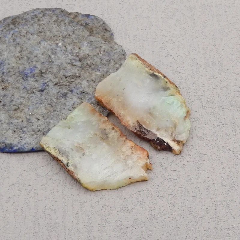 Natural Stone Chrysoprase Nugget Earring Bead,Earrings Accessories For Women,Fashion Jewelry DIY Making 39x25x3mm 12g