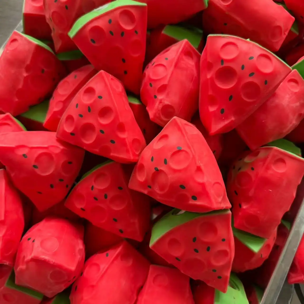 2026 Crispy Sound Watermelon Block Squeezing Toy Homemade DIY Handmade Squeeze Ball Non-rebound Stress Relieving Toy for Gif