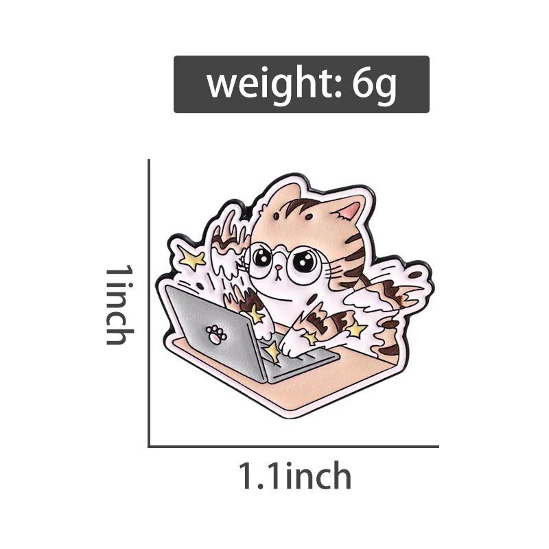Arbeit Memes Collection Emaille Pins Cries In Corporate Broschen I Poop On Company Time Abzeichen Cartoon Boss Cat Frog Schmuck – Detail 4