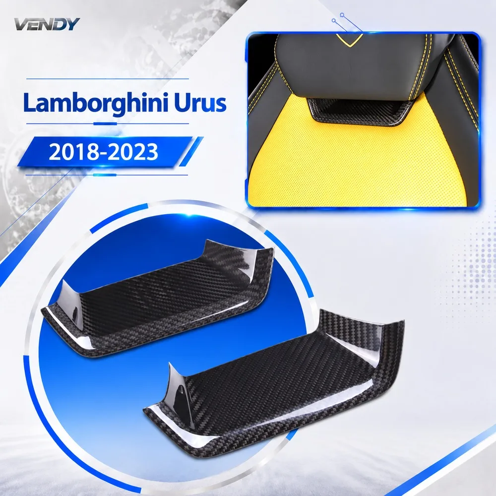 Real Carbon Fiber For Lamborghini Urus 2018-2023 Seat Headrest Front Decorative Cover Trim Modified Parts Accessories