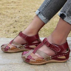 Fashion Summer Sandals Women Shoes Beach Shoes Woman 2024 Trend Wedge Walking Shoes Round Head Footwear Women Sandals Female