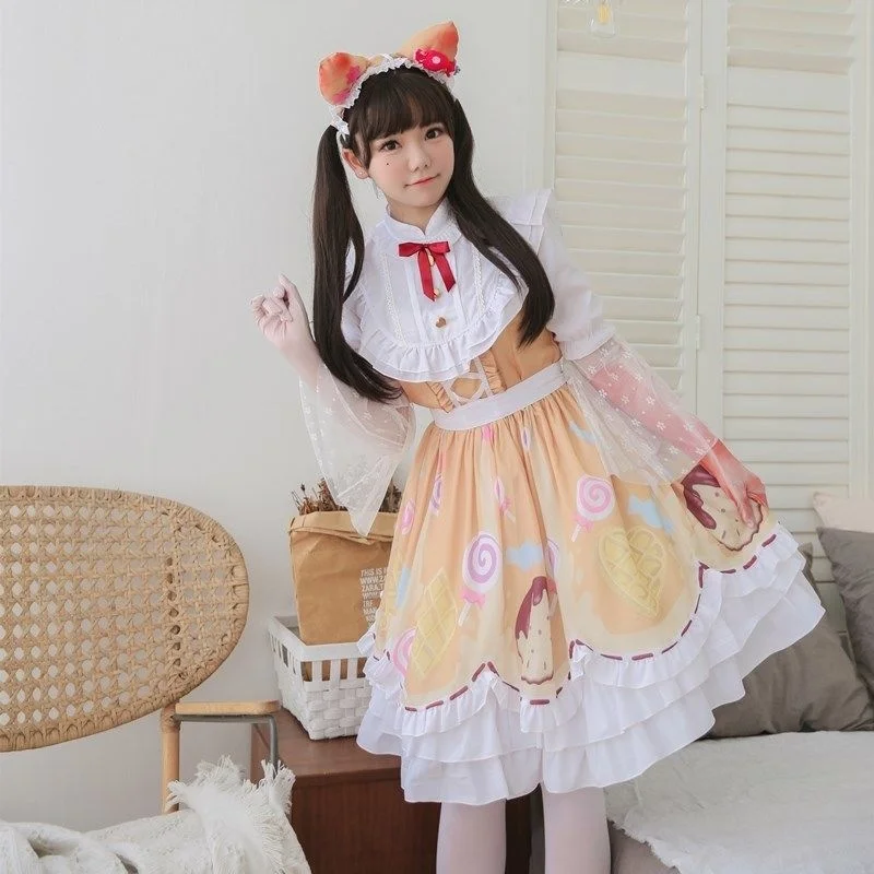 De Vijfde Persoonlijkheid Coswear Monteur Candy Girl Rok Cosplay Kleding Kinderen Volwassen Volledige Set