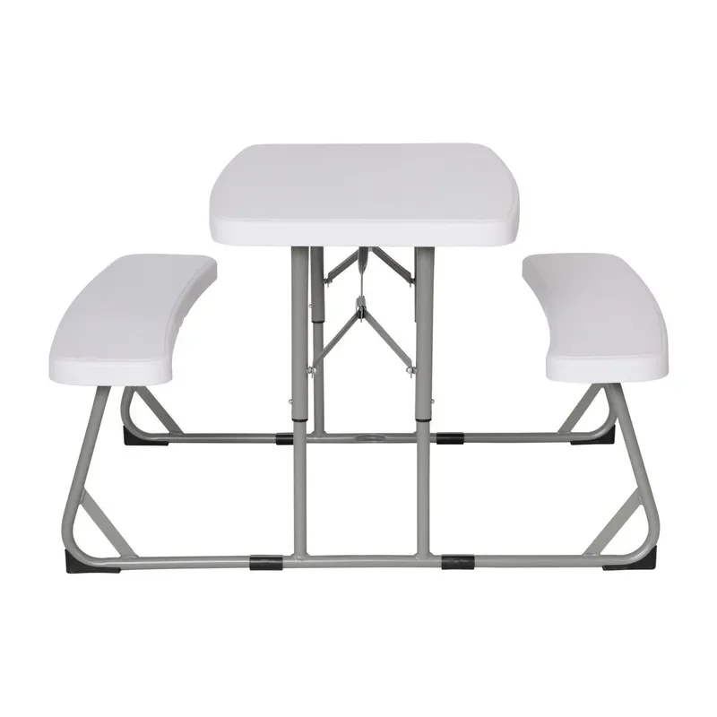 Foldable Kids Table and Chair Set HDPE Plastic Portable Blow Molded Furniture for Indoor Outdoor Use Universal Design