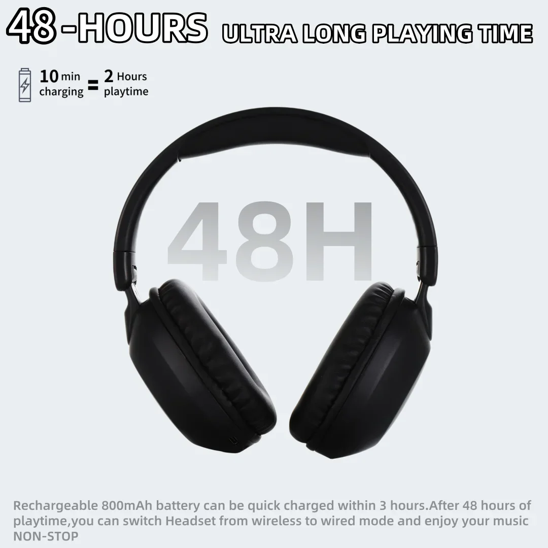 SODO SD1102 سماعات رأس لاسلكية HiFi ستيريو فوق الأذن سماعات قابلة للطي خفيفة الوزن بلوتوث 5.3 سماعة رأس للسفر/الهاتف المحمول