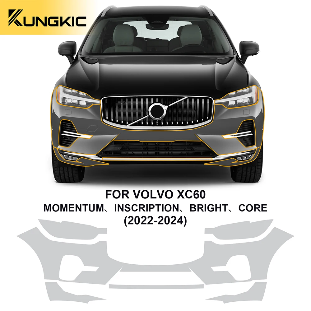 

Paint Protection Film for Volvo XC60 Inscription R Design 2022 2023 2024 Pre Cut Clear Kit Bra PPF TPU 8.5mil Invisible Film