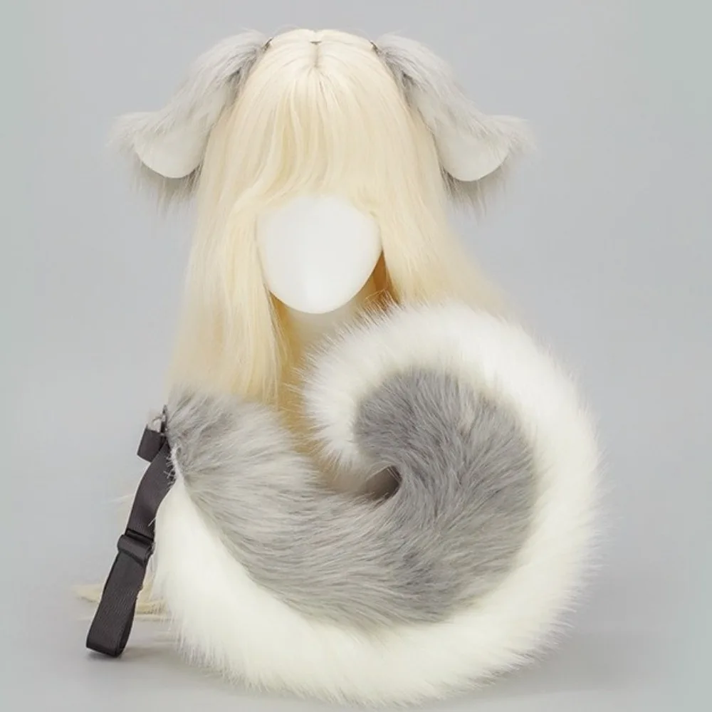 Fashion Furry Cosplay Props Rabbit Halloween Animal Ears Headband Role Play Cartoon Cute Dog Ears Tail Set Cosplay Costume