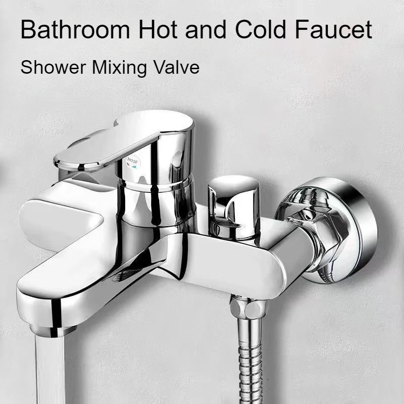 

Household Shower Faucet Thickened Mixing Valve Toilet Shower Tap Bath Tub Mixing Switch Triple Hot and Cold Faucet