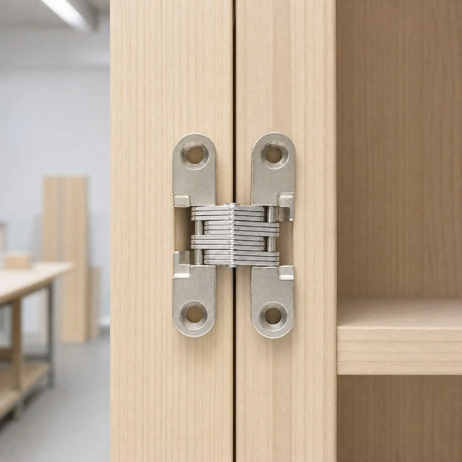 Cabinet Door Hinge Zinc Alloy Hidden Mount 180 Degree Fold for Cupboard Door 15 16 18mm Thick Board Pair Support