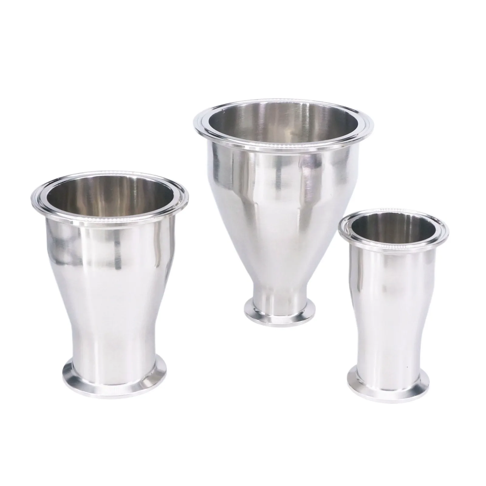 

Reduce 1.5"- 4" Tri Clamp Fit Tube O.D 25-114mm 304 Stainless Steel Sanitary Ferrule Pipe Fitting Reducer