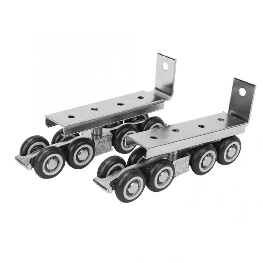 1 Pair 8‑Wheel Hanging Sliding Door Rollers Hardware, Silent Rail Pulley Wheels for Sliding Door Window Cabinet Furniture