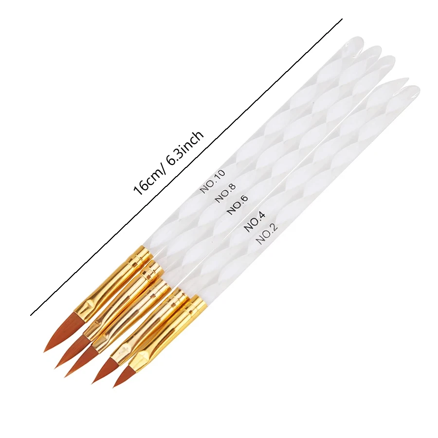Nail Art Pinsel Set, Dual-Ended Dotting Pen Zeichnung Schnitzen Marmor Nagelstift Flat Liner für Acryl Gel Polish Maniküre – Detail 4