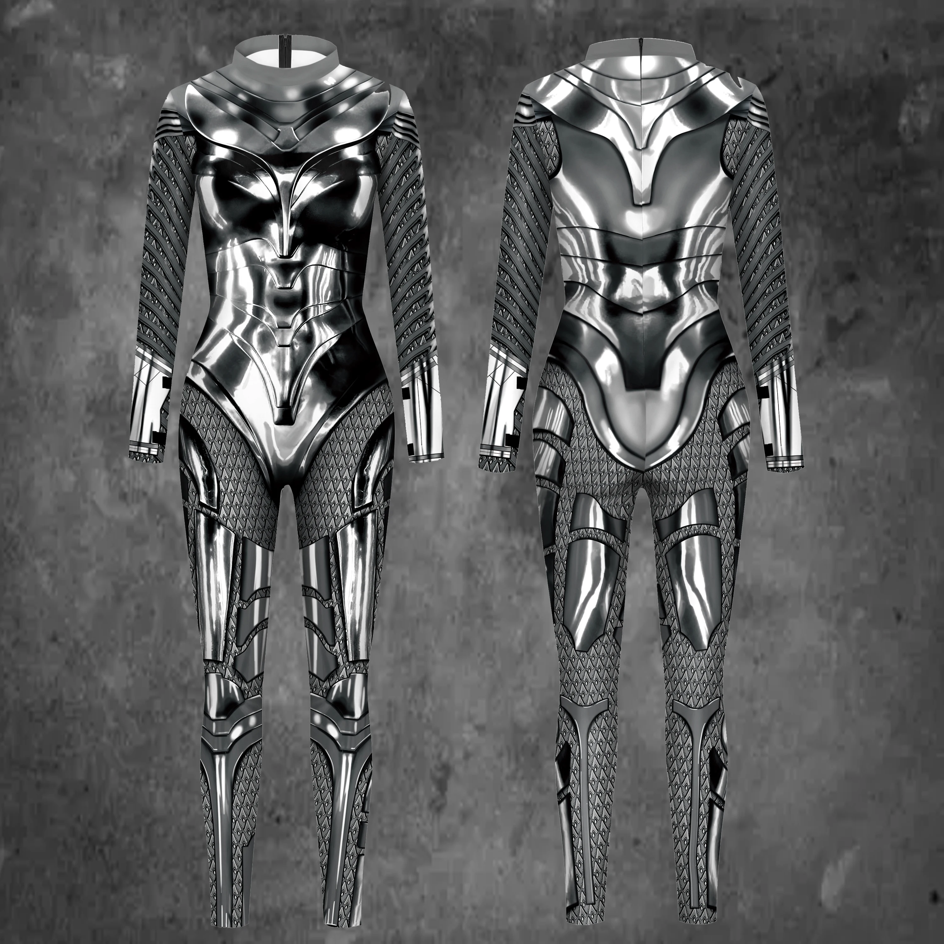 

Zawaland 3D Printed Sexy Spandex Bodysuits Women Catsuit Long Sleeve Party Tight Jumpsuits Whole Cosplay Costumes Zentai Suit