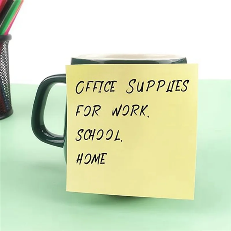 

16 Books With A Total Of 1,600 Sticky Notes Yellow Paper Self-Adhesive Sticky Notes Memo Notes Office Reminder Note Paper