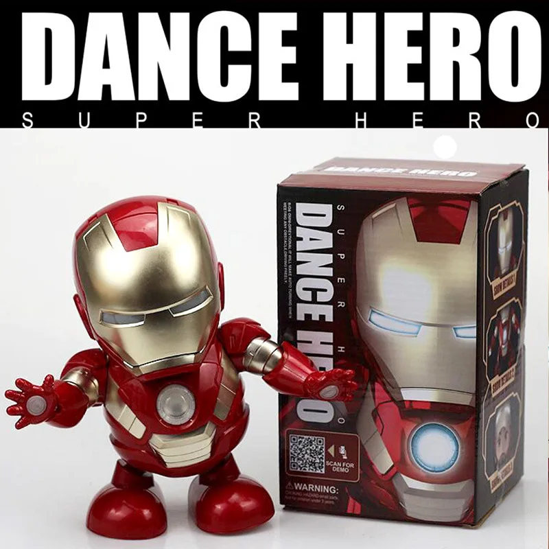 

Kawaii dancing music cartoon character Avengers Iron Man robot Tony Stark Iron Man movable doll electronic toy children gift