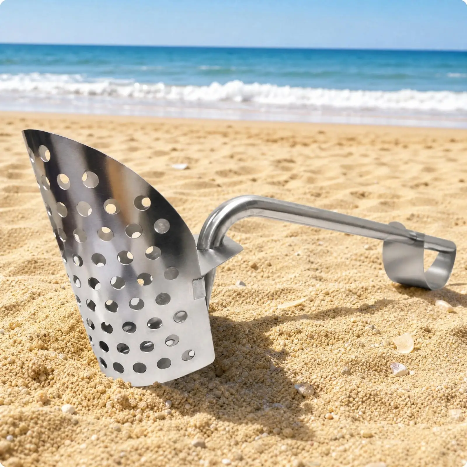 Children Sandbox Digger Sieve Shovel Metal Beach Toy for Outdoor Sand Play and Treasure Hunting