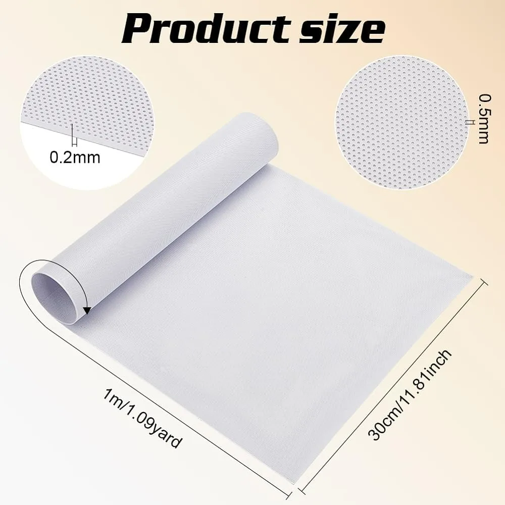 Custom Fursuit Eye Mesh, 39x11.8inch White PVC Plastic Net 0.2mm Thick Waterproof Printable Mesh for Furries Cosplay, Props