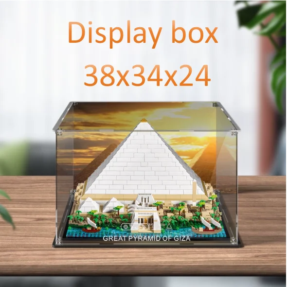 21058 Pyramid Display Box Transparent Acrylic Dust cover Building block Storage box Lego Set not Included
