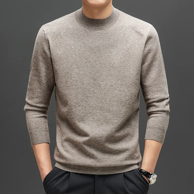 2026 New Arrival Autumn Winter Wool Sweater Men's Long Sleeve Half Sweater Men's
