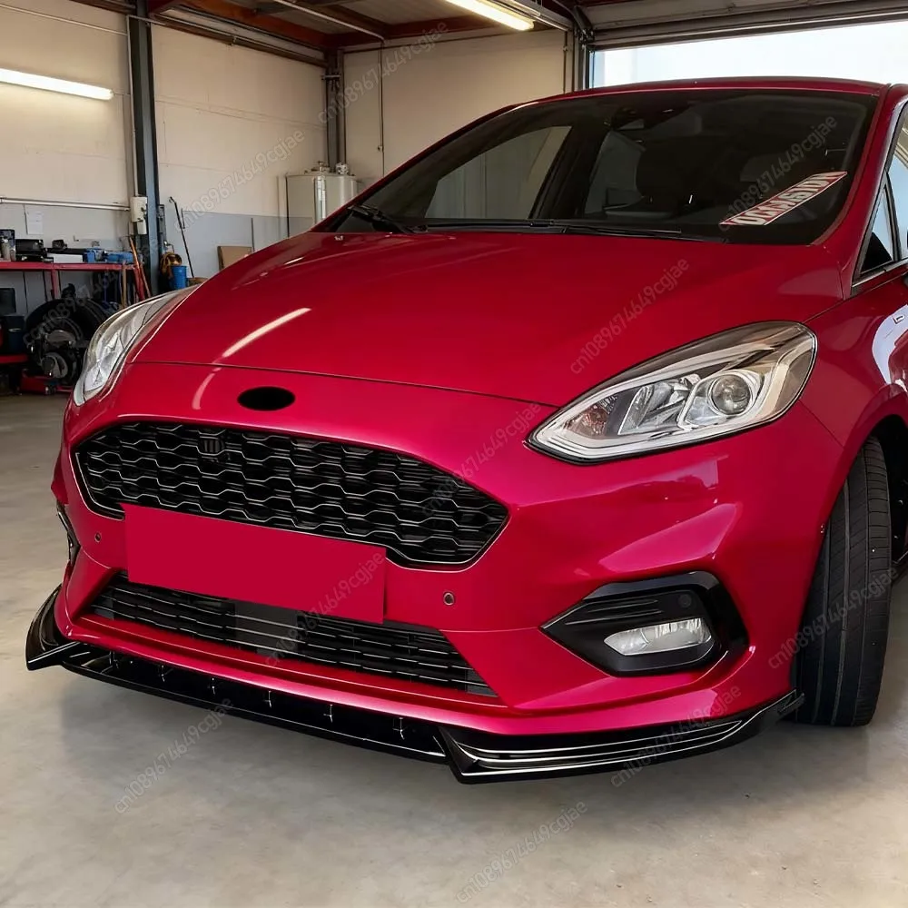For Ford Fiesta MK8 ST ST-line 2017 To 2021 Car Front Bumper Lip Spoiler Splitter Diffuser Gloss Black ABS Body Kit Modification view 3