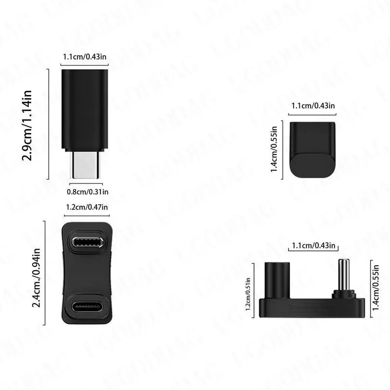 수-암 U 타입 USB C 컨버터 어댑터, 스팀 데크용 직각 90 도 USB 3.1 C 어댑터, 업그레이드된 2 in 1