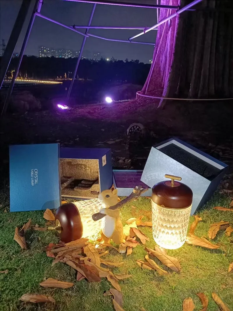 2025 Touch Switch Cone Light Crystal Lamp Bedside Nightlight Home Decoration Portable Kettle Light Intelligent Nightlight