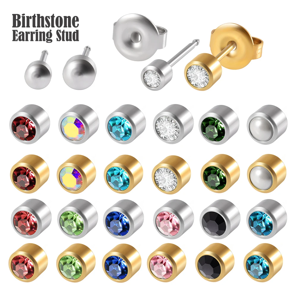 12Pairs Surgical SteelTragus Cartilage Stud 3&4mm CZ Gem Ear Piercing For Ear Piercing Gun