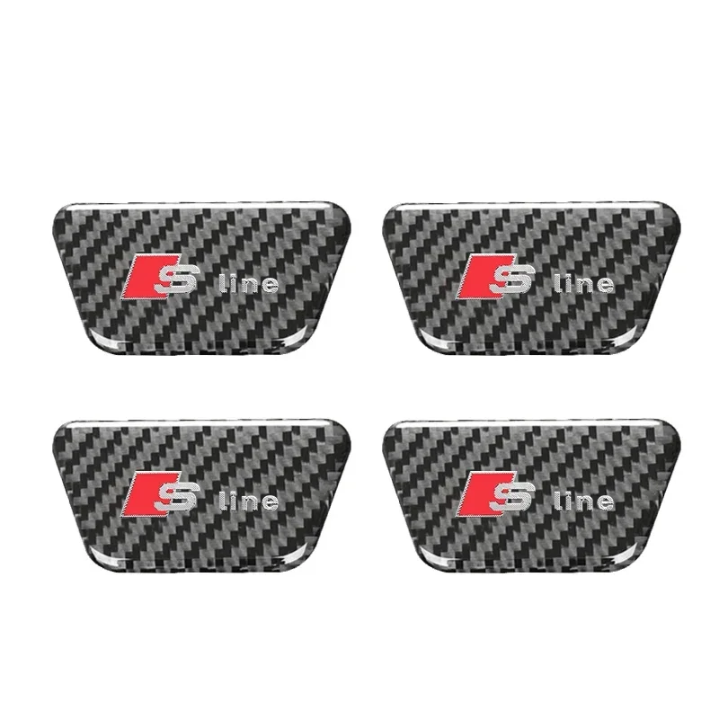 4Pcs Car Inner Door Bowl Decor Cover Trim Stickers Carbon Fiber Stickers For Audi A4L A4 B8 2009-2016 Q5 2009-2017 A5 2008-2017