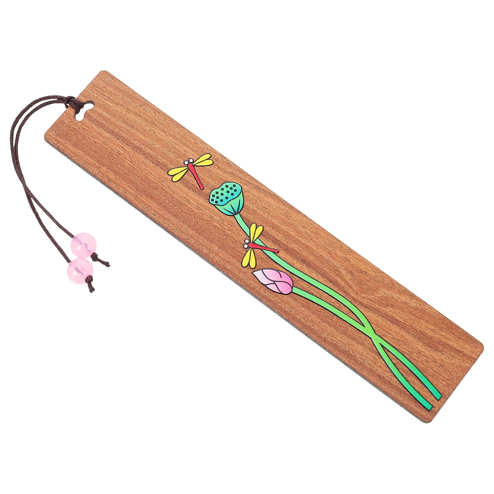 

Lotus Wood Painted Bookmarks Creative Page Markers Multipurpose Handmade Book Labels Lightweight Premium Material Simple