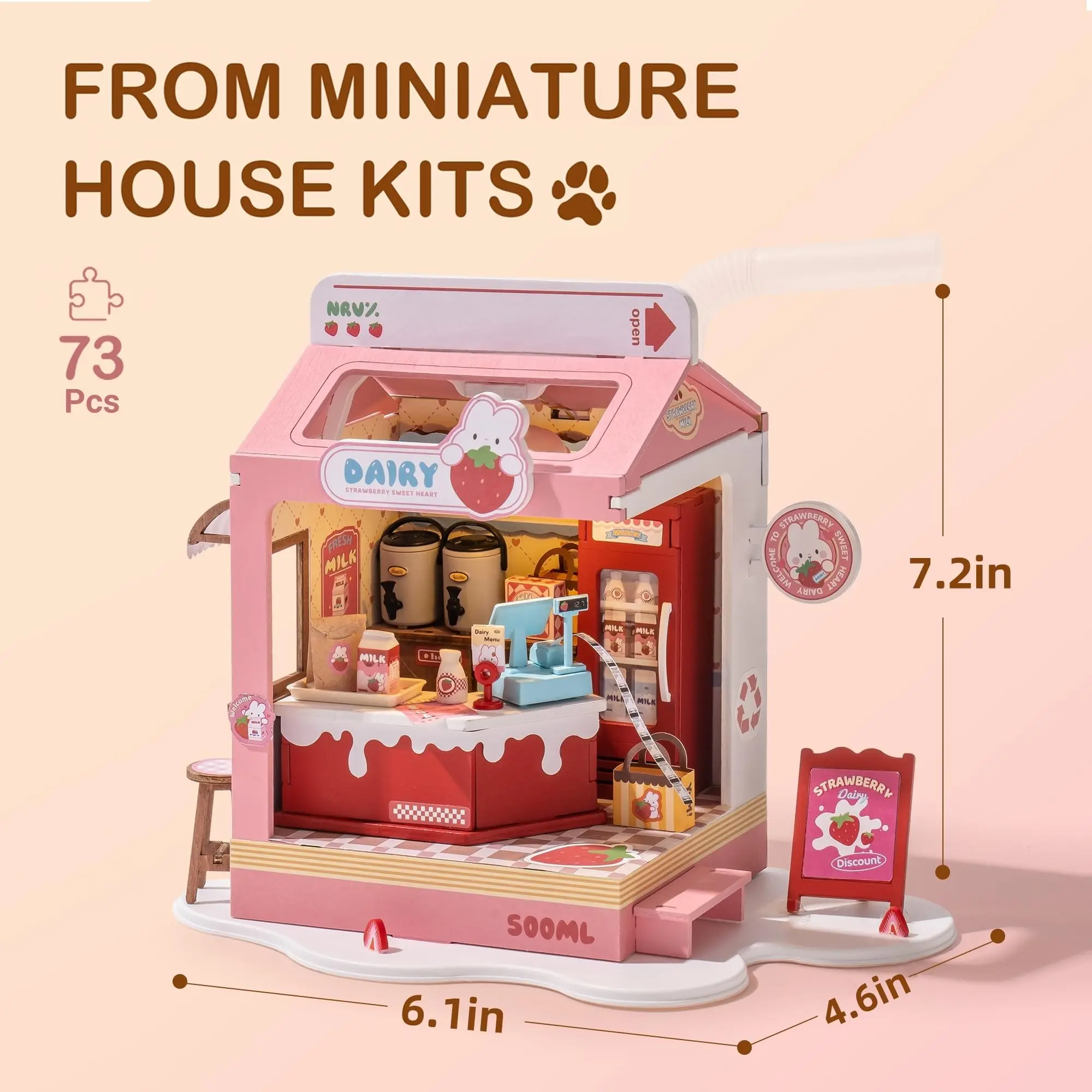 Robotime Rolife boîte de nourriture boutique bricolage maison Miniature Kit assemblage facile blocs de construction Kits pour enfants enfants conception de couleur douce