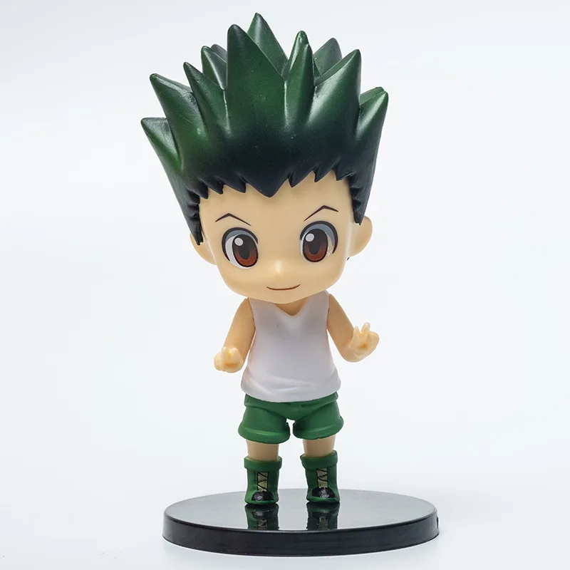 6 pçs/1 conjunto anime hunter × hunter figura killua zoldyck brinquedo chrollo lucilfer modelo gon freecss boneca figura de ação kurapika conjunto