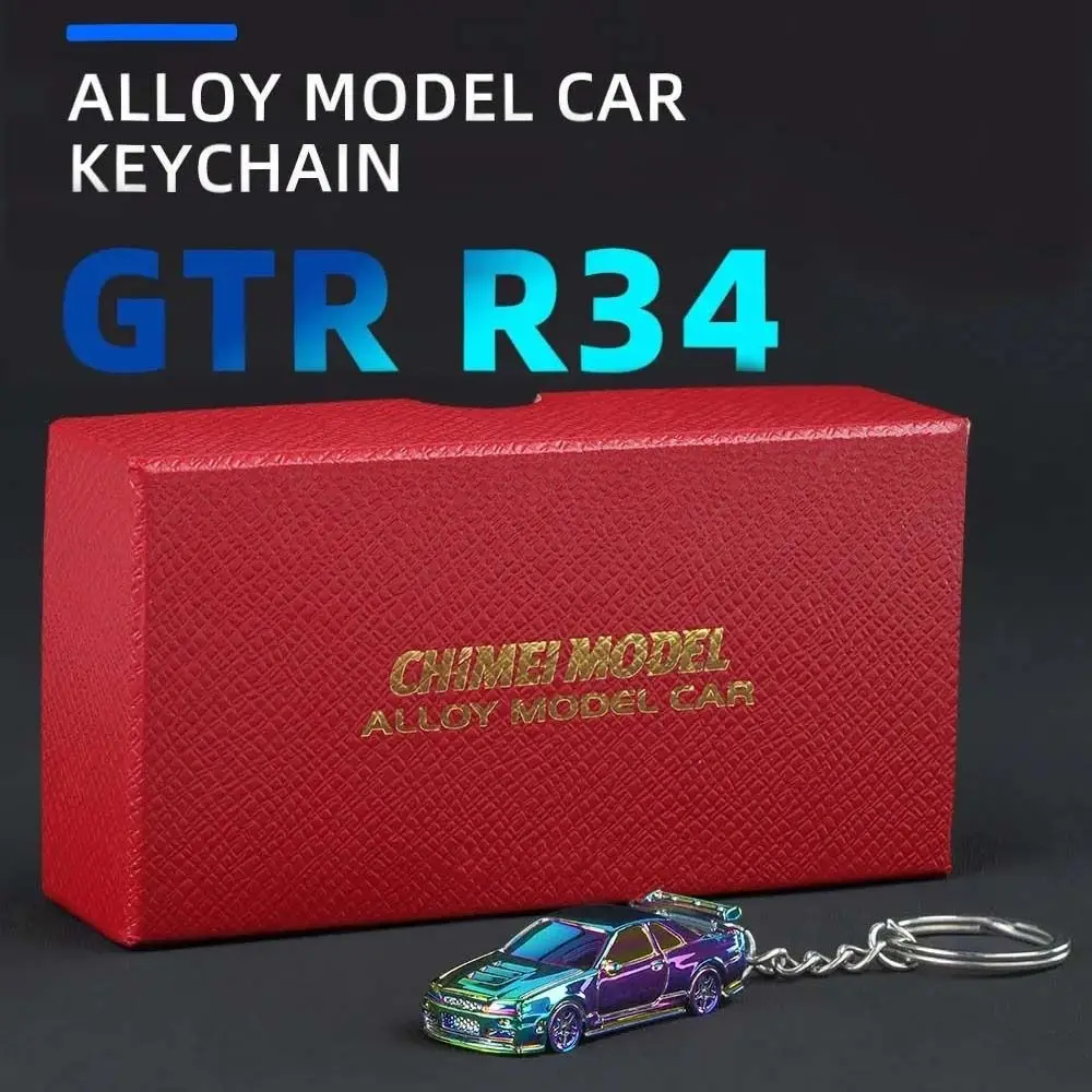 

1:64 Scale RS7 Car Key Chain Electroplating Ornament Gift GTR-R34 Keyring Alloy Material Spray Painting Metal Car Pendant