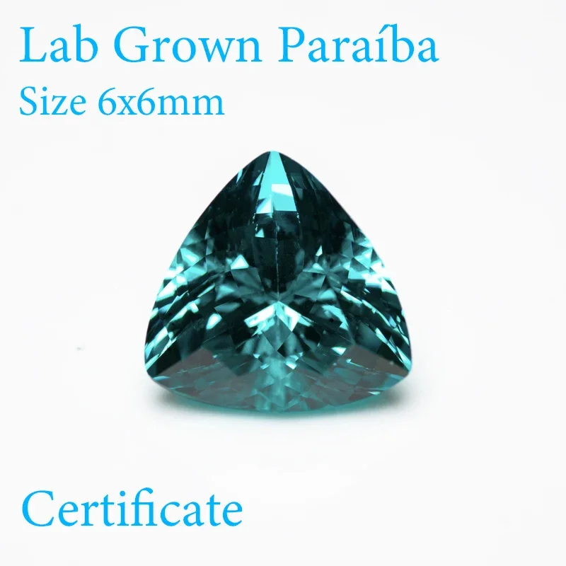 

Lab Grown Sapphire Paraiba Fat Triangle Size 6x6mm VVS1 Charms Diy Advanced Jewelry Making Materials Selectable AGL Certificate