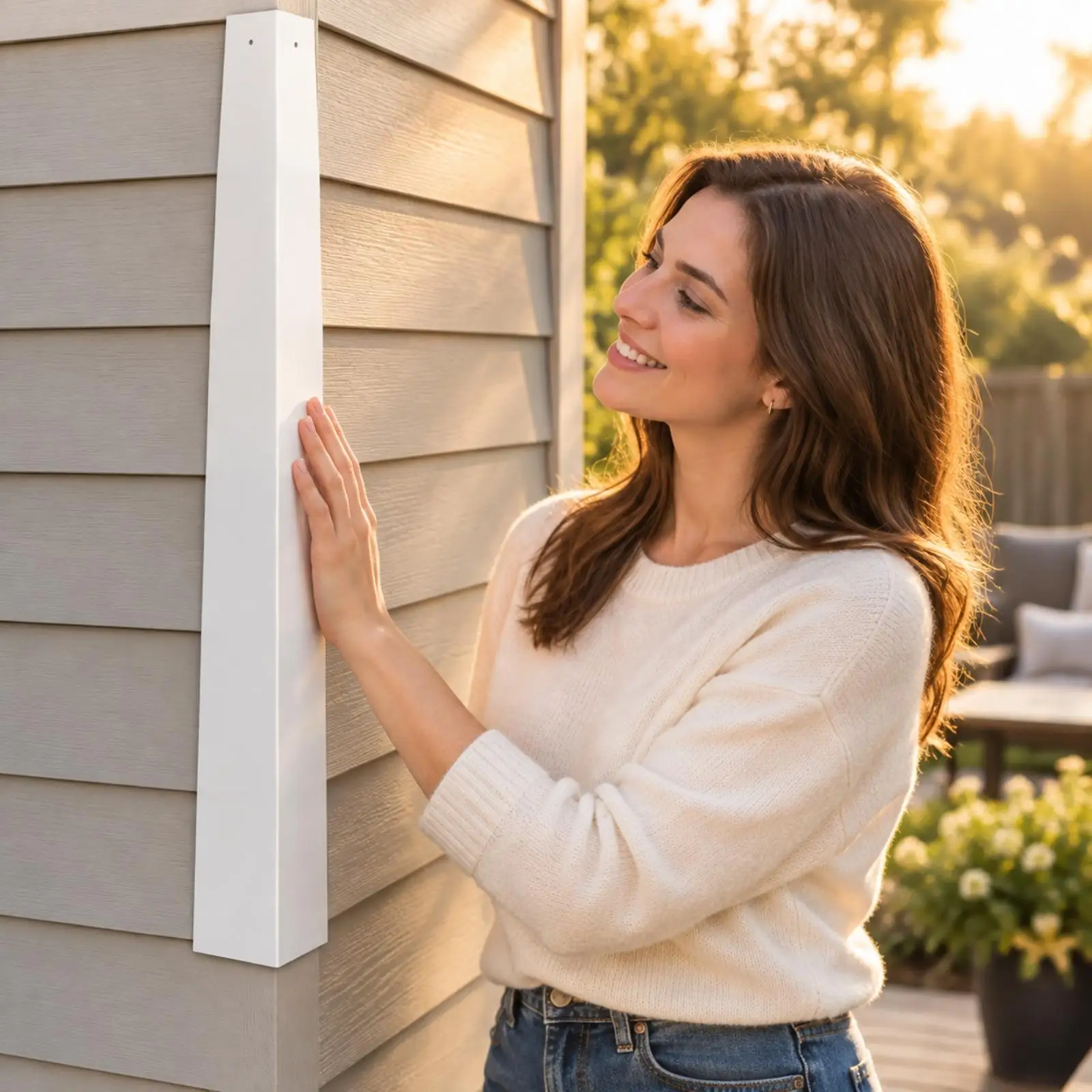 Aluminum Wall Corner Protector for Siding Trim Exterior Corner Cover with Nails White 8 Piece Set Home Repair