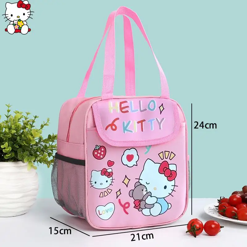 

Portable Sanrios Hello Kittys Kuromi Bento Bag Handheld Lunch Box Bag Heat Preservation High-Capacity Waterproof Good-Looking