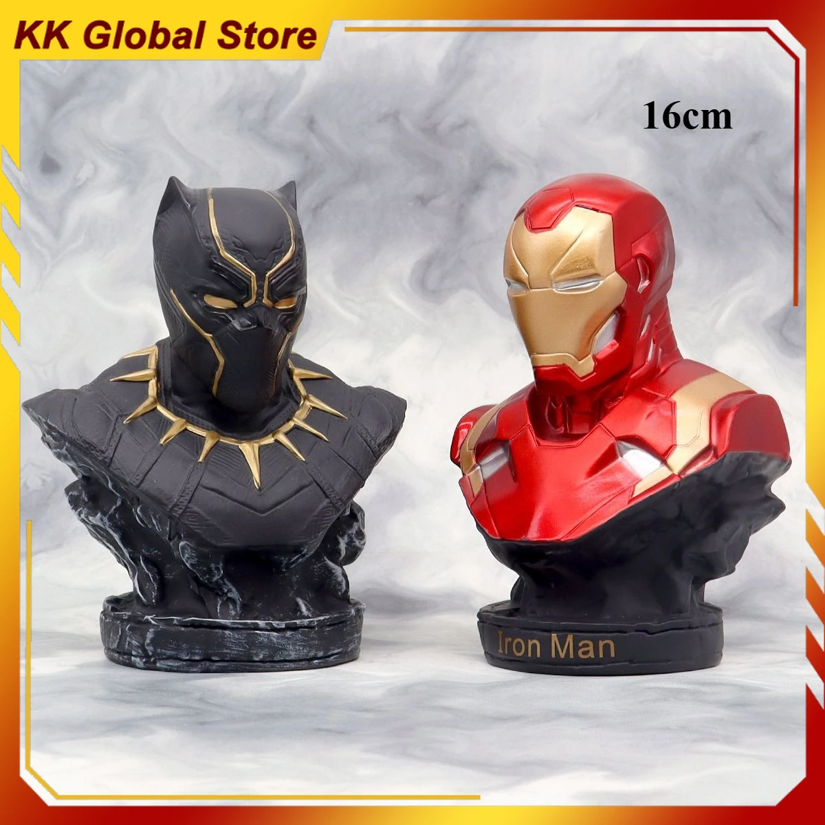 16cm nuevo nombre de la película Iron Man Pantera Negra perímetro PVC modelo escena estatua decoración de escritorio adornos regalos de navidad Juguetes