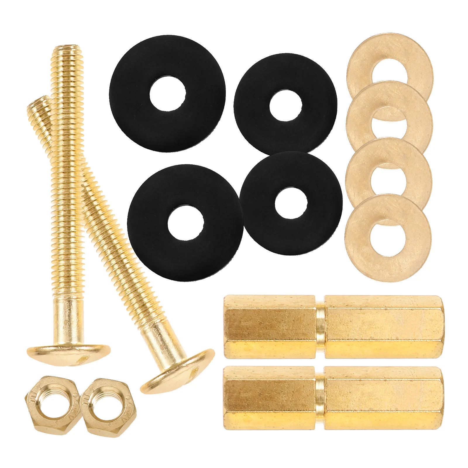 

1 комплект болтов, прокладок для стандартного сиденья, комплект прочных уплотнительных колец бака, герметичный универсальный разъем, запасные части для унитаза