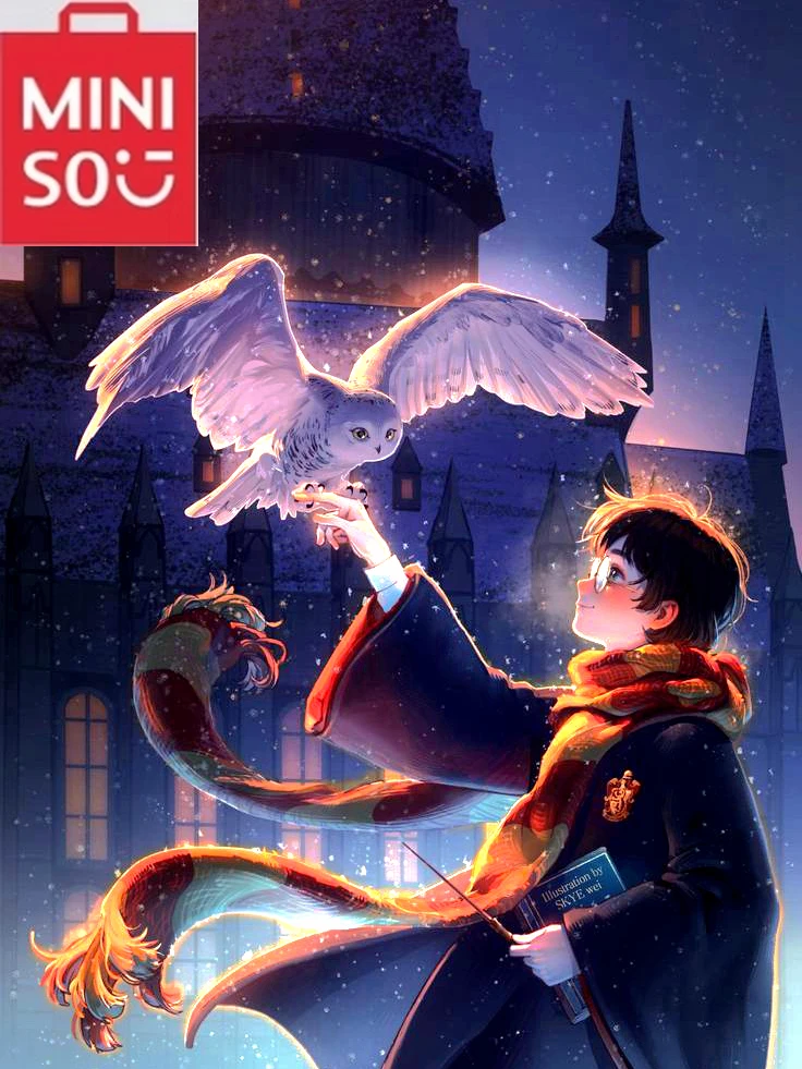 

MINISO милый мультфильм Гарри Поттер 5d полная алмазная живопись искусство волшебная сова замок мозаика вышивка крестиком Diy подарок ручной работы домашний декор