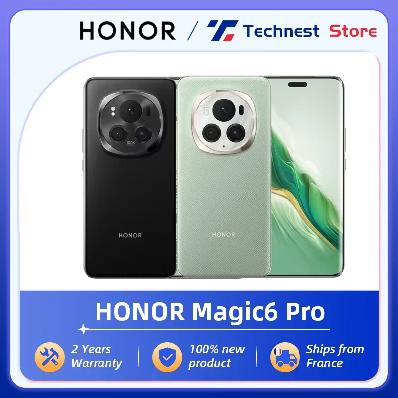 Version mondiale HONOR Magic6 Pro 5G Snapdragon 8 Gen 3 180MP périscope téléobjectif 6.8 "écran OLED