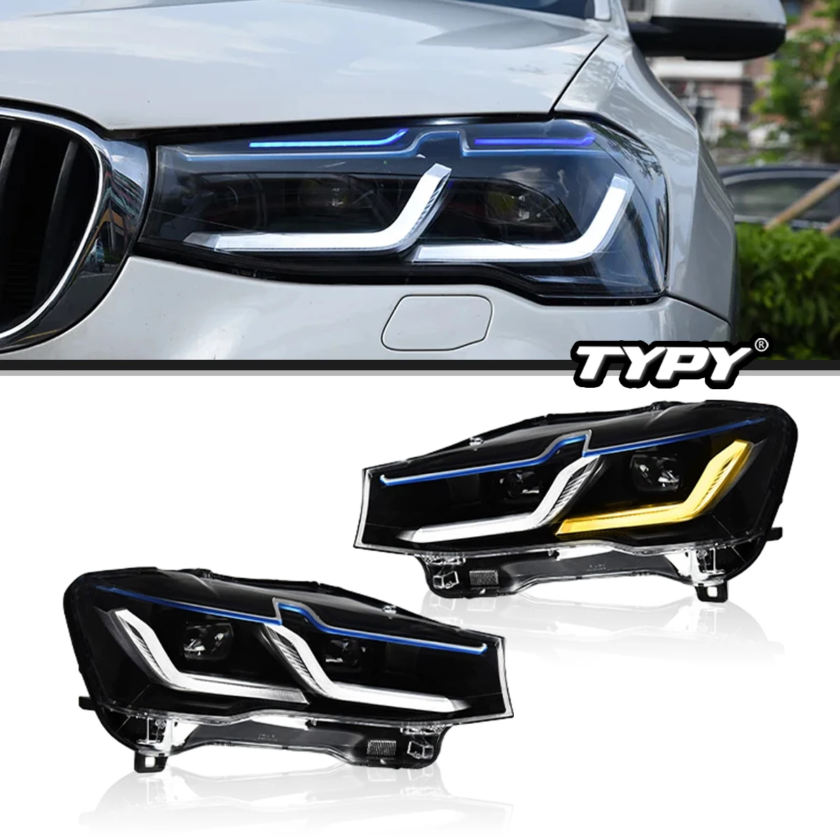 

TYPY LED Front Lamp For BMW X3 2010-2016 X4 F26 F25 Headlight Assembly DRL Turn Signal Projector Headlights Plug Play