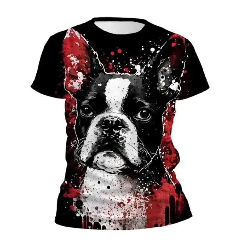 T-Shirt à Manches Courtes et Col Rond pour Homme et Femme, Streetwear à la Mode, Imprimé Animal en 3D, pour Été