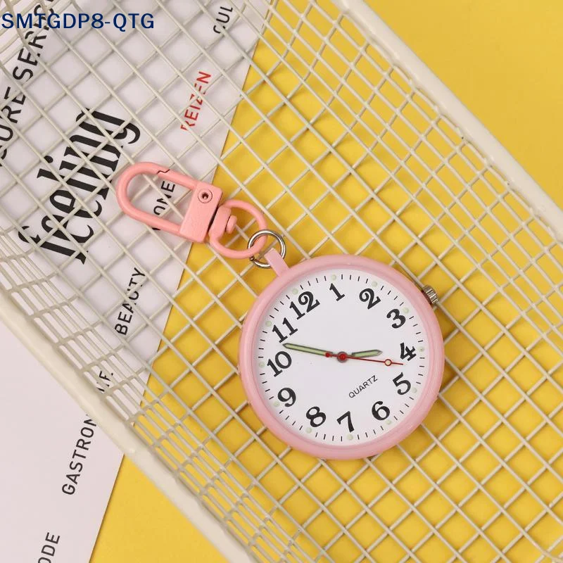 Hot Silent Movement Exam Watch Alloy Case Pocket Watch Mini Size Reusable Design Keychain Watch Backpack Decoration