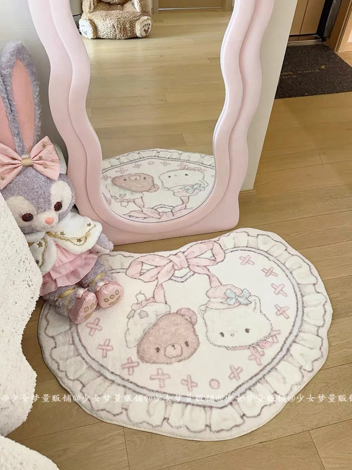 Cute Style Bedroom Decor Plush Carpet Cream Style Children Room Floor Mat Fluffy Soft Baby Crawling Rug  Cartoon Rugs Girl Gift
