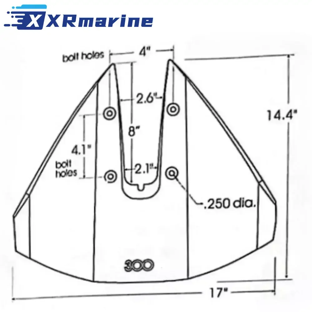 Outboard Sport 300 Blue Hydrofoil Stabilizer Compatible with Yamaha Mercury Johnson Most Brands 40-350 HP Boat Engine Parts image 2