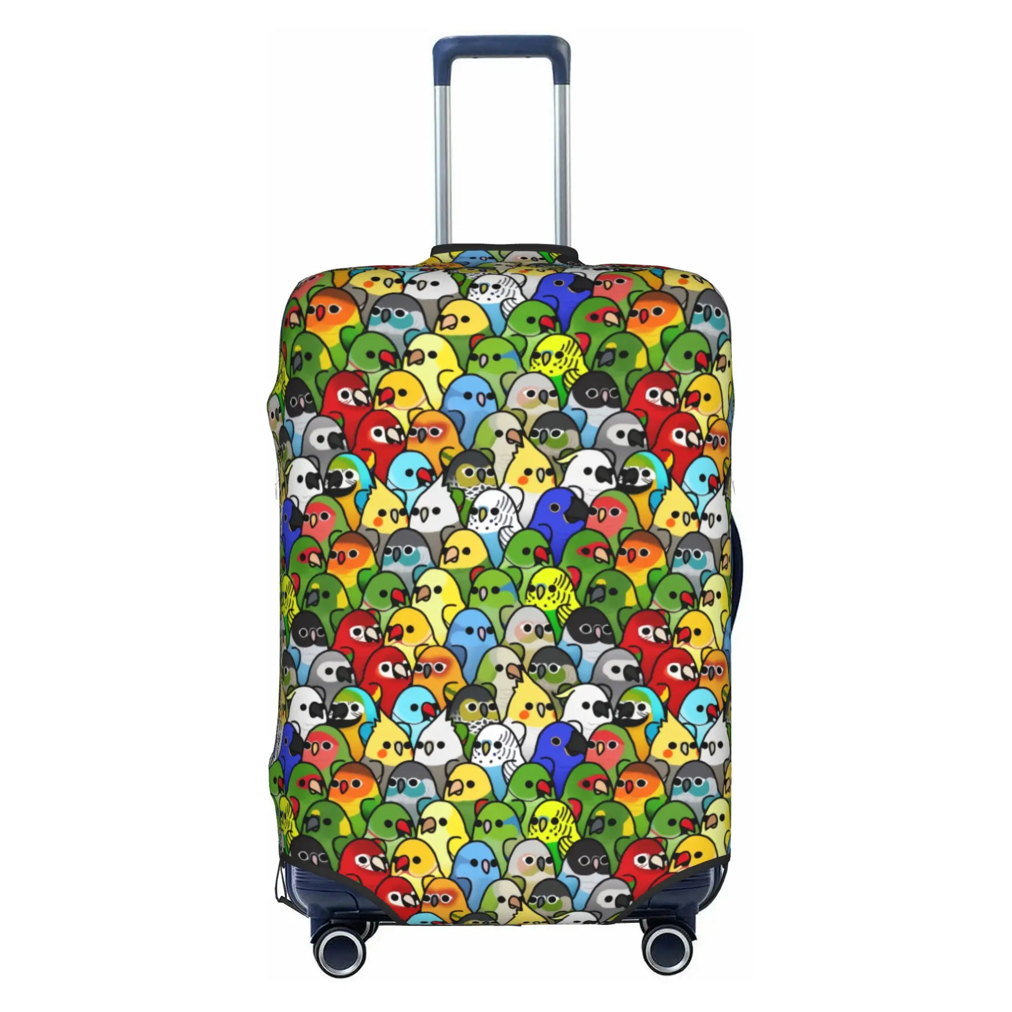 Funny Parrot Birds Squad Art Luggage Cover Cute Cockatiel Bird Suitcase Protector Covers Suit For 18-32 inch