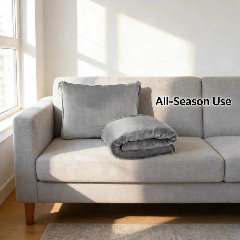 

Трансграничное дорожное одеяло 2 в 1, складное одеяло для сна, фланелевое уличное одеяло для самолета, изготовление на заказ