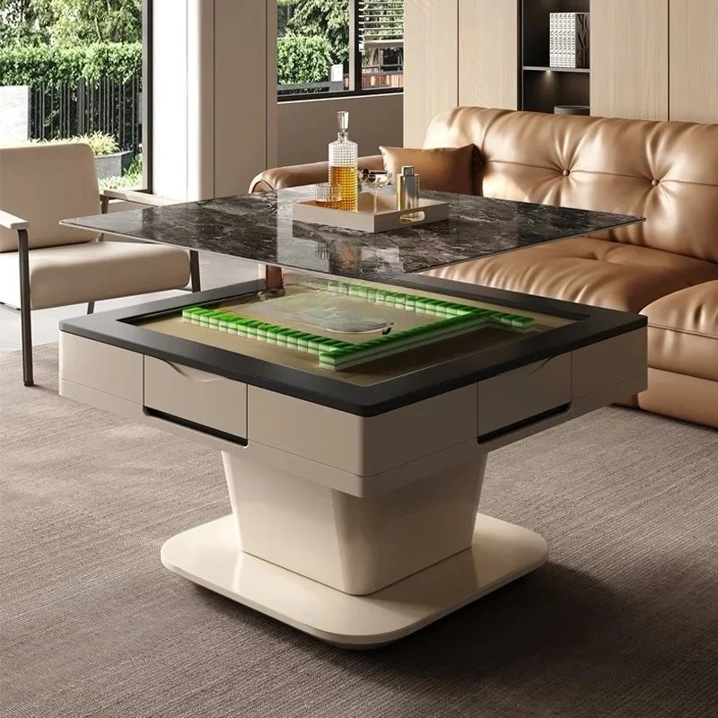 ZH Fully Automatic Stone Plate Cover Living Room Dining Table Smart Lifting Coffee Table Dual-Use Mahjong Machine