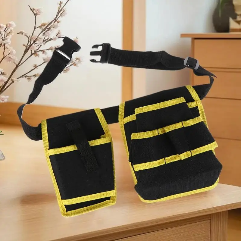 **360 Rotating Electrician Tool Bag Waterproof Adjustable Waist Belt Pouch Multiple Pockets Wear-resistant Tools Storage Bag