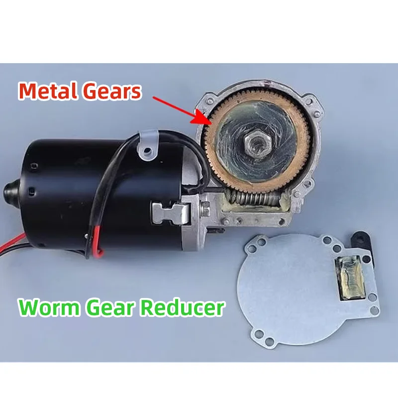 عالية السرعة تيار مستمر دودة والعتاد المخفض 60 واط 24 فولت 52 دورة في الدقيقة الكهربائية عكسها الذاتي قفل محرك تروس معدني إيجابي وسلبي
