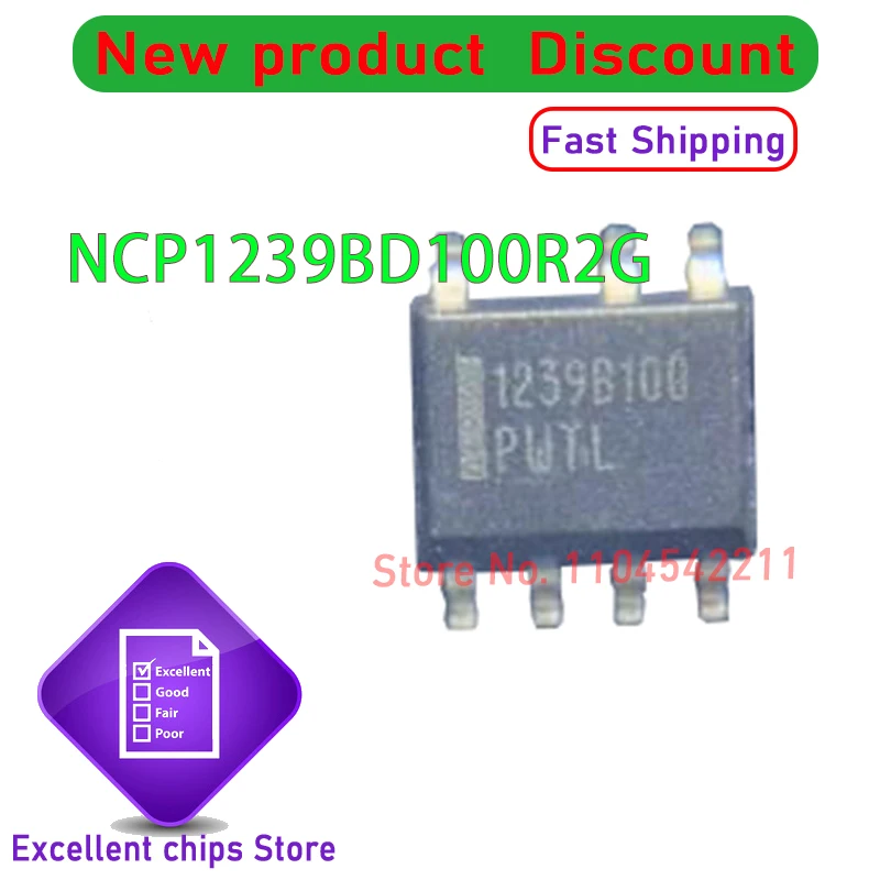 1~30PCS 100% 새 원본 NCP1239BD100R2G NCP1239BD100 1239B100 패키지: SOP8