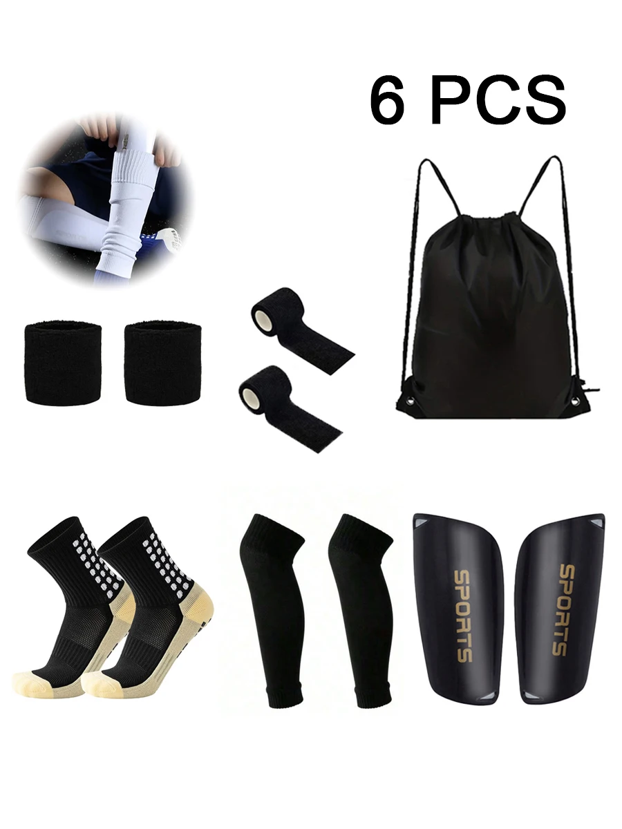 1 مجموعة الرجال النساء جوارب كرة القدم الرياضية مريحة دائم الرياضة ضمادة الرباط الكرة حقيبة الساق الحرس غطاء الساق